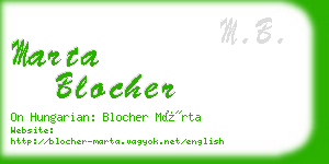 marta blocher business card